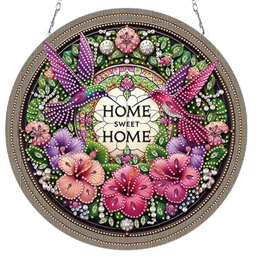 2D/Flaches DIY Diamantmalerei Set Hängende Diamantkunst Kits Strassstein Diamantkunst Fensteranhänger DIY Heimdekoration Hängender Anhänger