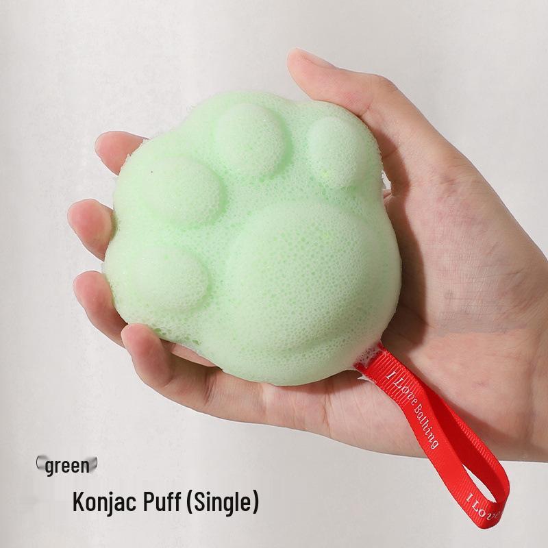 Kids Bath Sponge & Shampoo Brush: Newborn Konjac Exfoliating Puff and Cotton Bath Ball