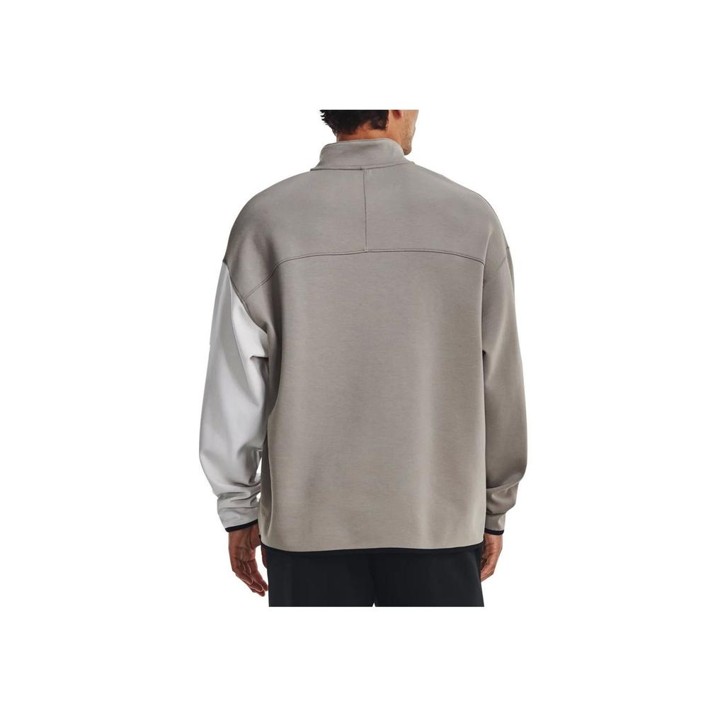 Under Armour Unstoppable Color Blocked Stand Collar Sports Hoodie Men hoodies Light-Gray 1379813-294