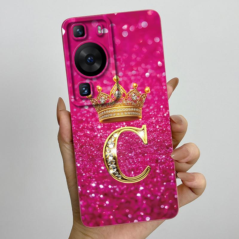 For Huawei P60 / P60 Pro / P60 Art Crown Letter Couple Phone Case HuaweiP60 P60Pro P60Art Soft Silicone TPU Protective Casing