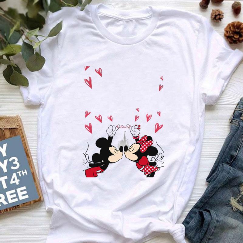 Cool Summer Mickey Minnie Mouse Unisexs Short Sleeve TShirt Short Sleeve Fun Fashion Street Style Unisexs Top