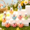 5-20Pcs Mini Easter Rabbit Figurine Happy Easter Party Desktop Decoration Basket Filler Bunny Eggs Ornament Kids Birthday Favors