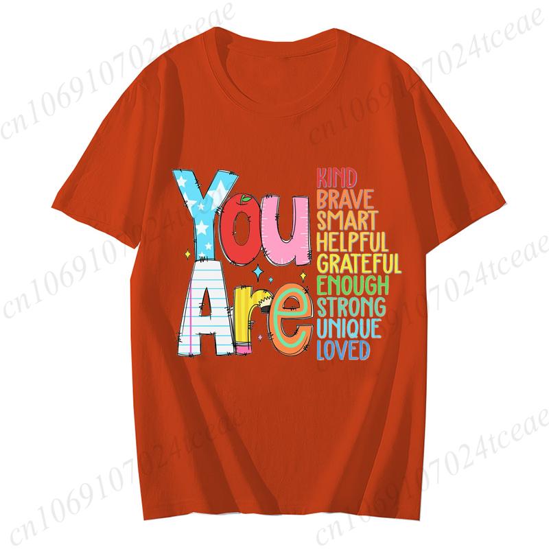 You Are Kinds Shirts for Women Back To School Tees Fashion Casual Teacher Appreciation Tee Trend Tshirts Retro Womens Tshirts