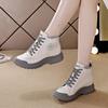 Inner Heightening Casual Shoes Platform Short Boots Velvet Cotton Boots Lace-up Casual Shoes Autumn and Winter New British Style Women's Boots