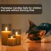 Rechargable Flameless Candles with Timer & Remote Control, Built-in Battery LED Candles, Gray Glass Candles Gift Set, Set of 3 Pillar Flickering