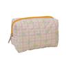 Pencil Bag Plaid Multi-purpose Large Capacity Dustproof Zipper Closure Storage Portable Flower Print Travel Cosmetic Sundry Storage Pouch for Outdoor