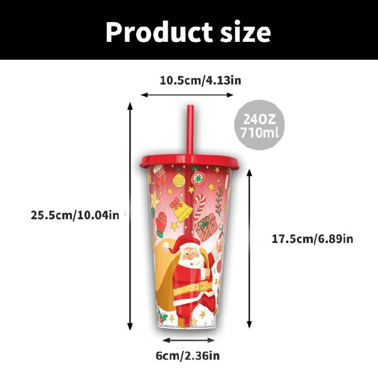 2PCS Creative Cold Activated Color Transforming Cups for Christmas Fun Cold Sensing Cup Safe for Kids and Adults