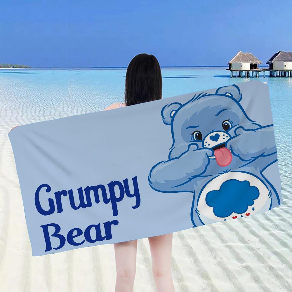CARE BEARS Microfiber Printed Beach Towel Mountain Climbing Yoga Beach Swimming Running Absorbent Soft Towel