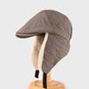 Autumn and winter plush forward hat, male and female tide thickened warm ear protection cotton hat, two wearing pilot caps