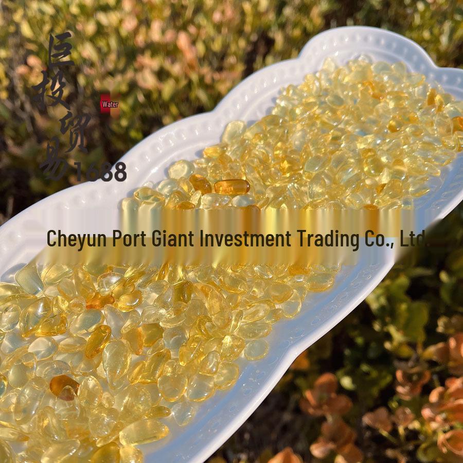 Yellow Glazed Gravel Ornaments: Artificial Crystal Stones for Bonsai, Fish Tanks, and Wall Decor 500 г