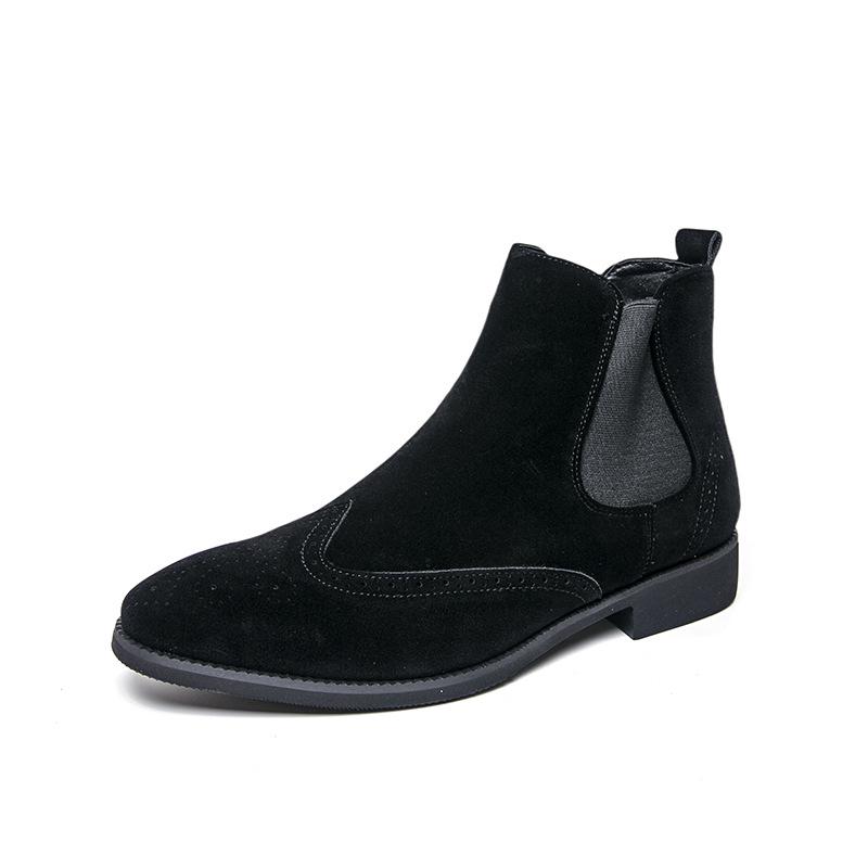 

Мужские высокие ботинки челси Мартин из матовой кожи на осень/зиму 2025 - Доступны большие размеры 38 чёрный