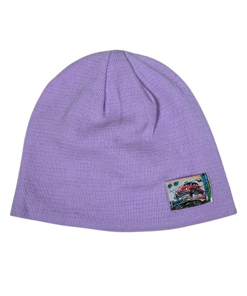 SK8ER ROCK Vintage Label Beanie ((Lavender))