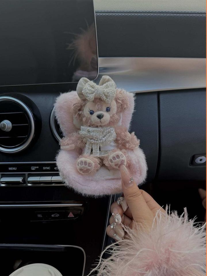Cute 17cm Fabric Car Seat Belt Hanger,All Skin Types,3 Years,Plush Material,Car Outlet Decoration