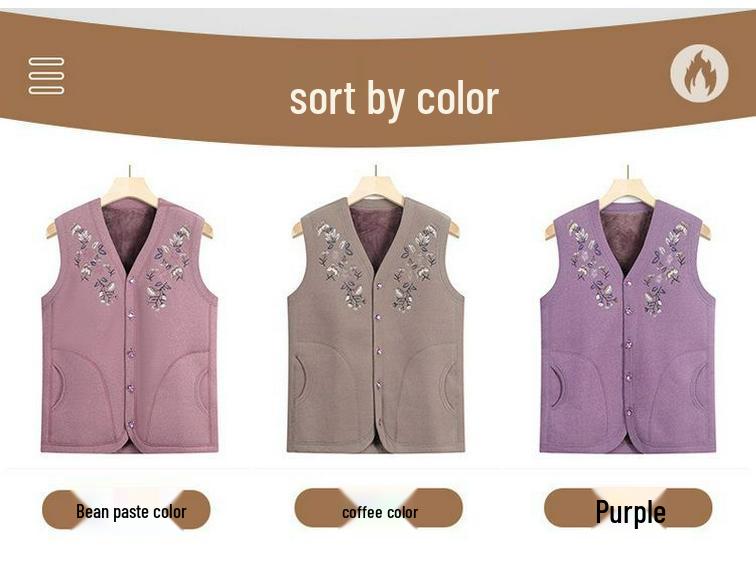 Chaleco para Mujer con Forro Polar para Otoño/Invierno - Ropa de Abrigo Acogedora para Abuelas y Mamás