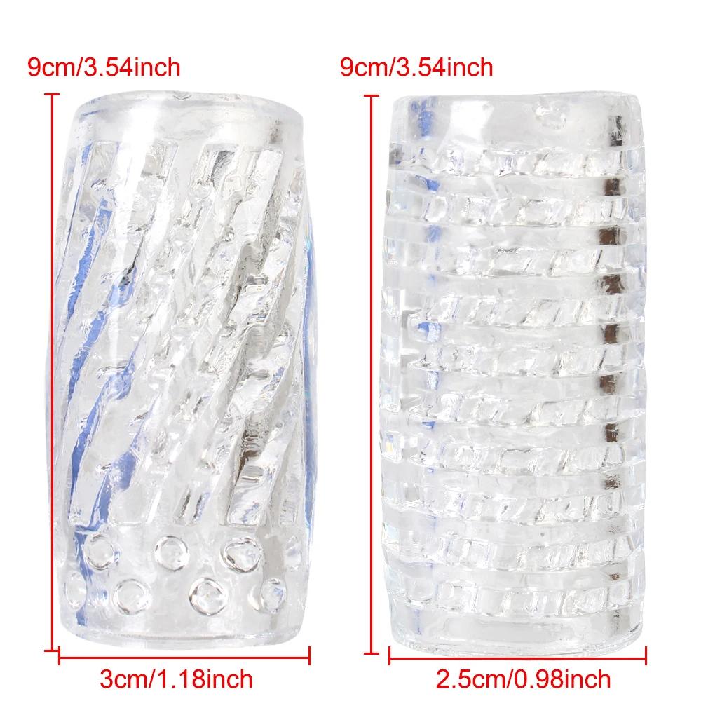 Male Masturbator Penis Pump Sex Toy for Men Transparent Realistic Vagina Glans Trainer Penis Sleeve Delay Exercise Erotic Toys