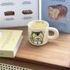Cute Toast Puppy Ceramic Mug with Lid Spoon Practical Birthday Gift for Friends Meaningful Creativity