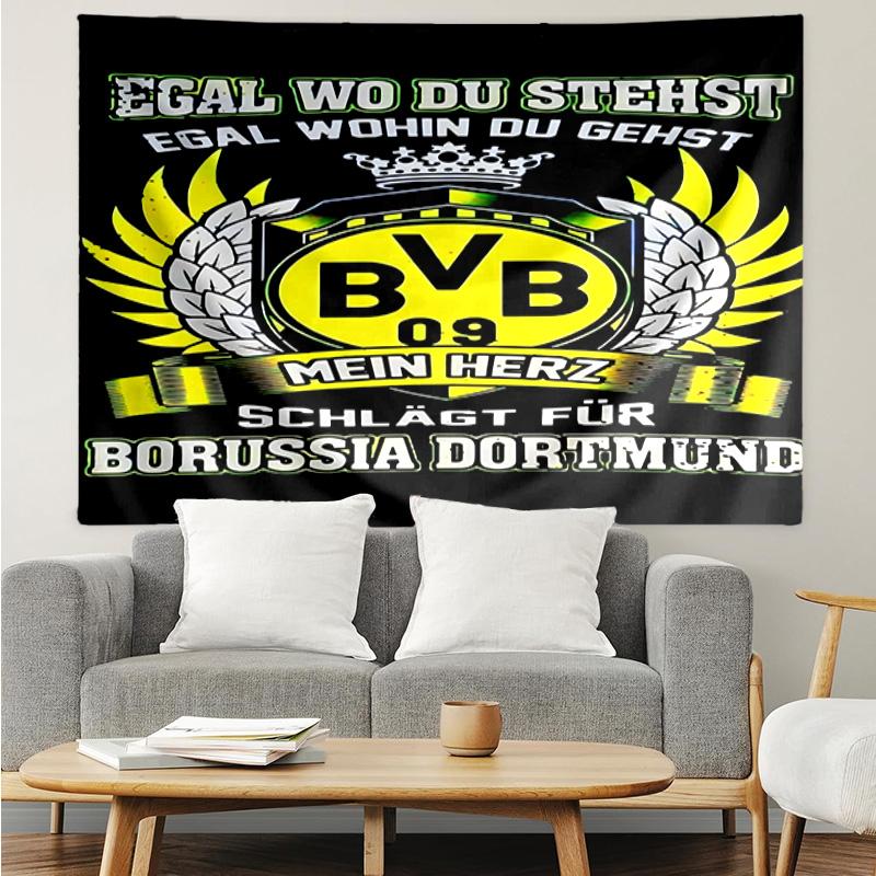 Bvb Soccer Ball Design Printed Printed Tapestry, for Bedroom,Livingroom, Dormitory, Large Wall Decor, Fabric Decor Fan Birthday Gifts