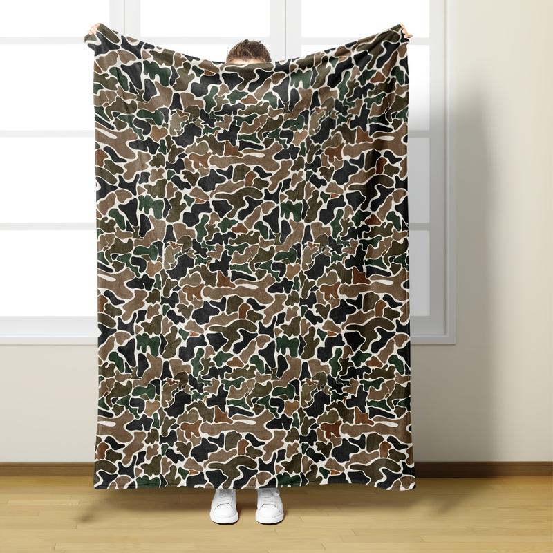 [Cozy Camo Flannel Blanket] Ultra-Soft Camo Flannel Throw Blanket - Lightweight Cozy Perfect Gift for Bed Custom blankets Size: 75*100cm, Weight: 230 GSM