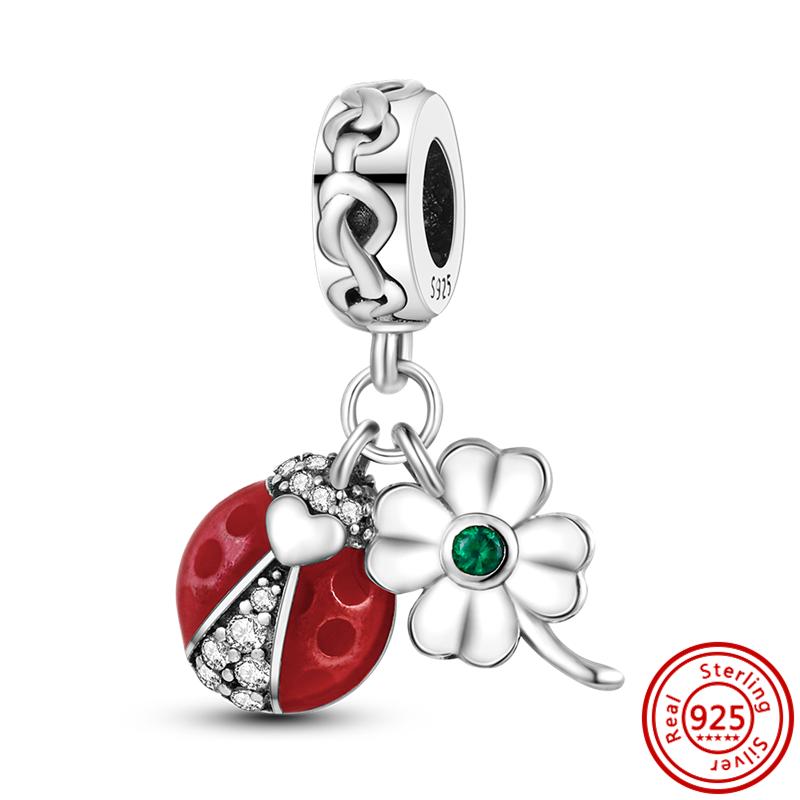 The Latest 925 Sterling copper Butterfly Flower Series Original Charm Fashion Bead Pendant Is Suitable For Girls To Make Gifts