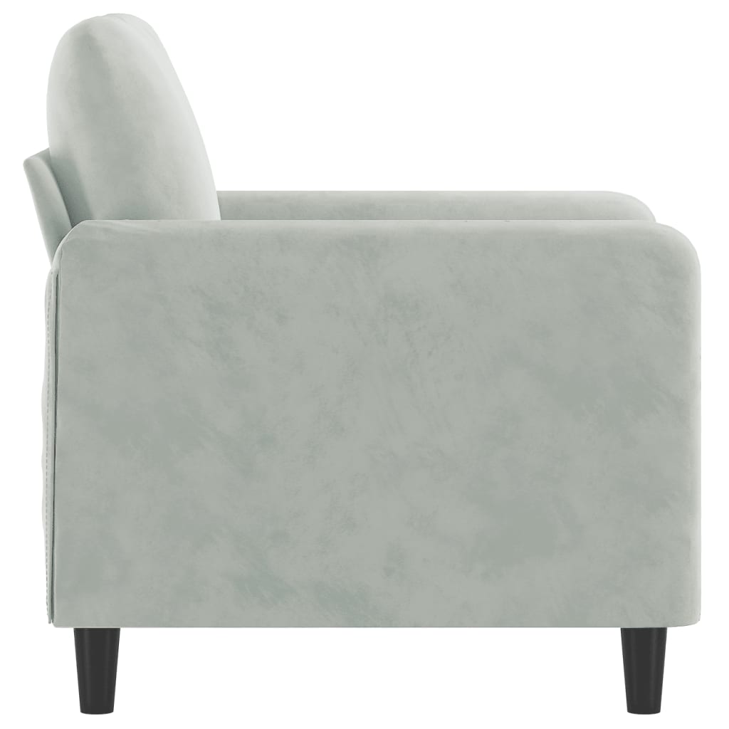 Vidaxl Fotel, Jasnoszary, 60 Cm, Obity Aksamitem