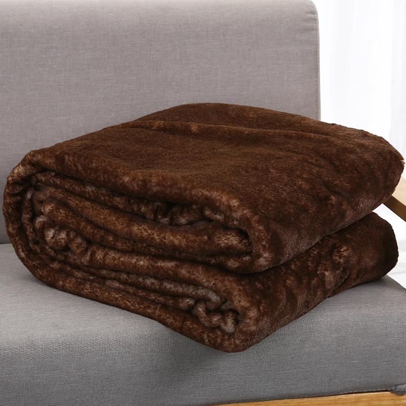 

Двухслойное плюшевое одеяло, утолщенное одеяло, семейное одеяло, кремовое одеяло для дивана, теплое одеяло 150*200cm кофейный