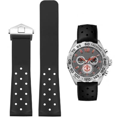 Pulseira de relógio TAG HEUER Pulseira de relógio de silicone Pulseira de relógio de 22 mm Pulseira de substituição de borracha de silicone macio TAG HEUER Carrera Monaco Series compatível