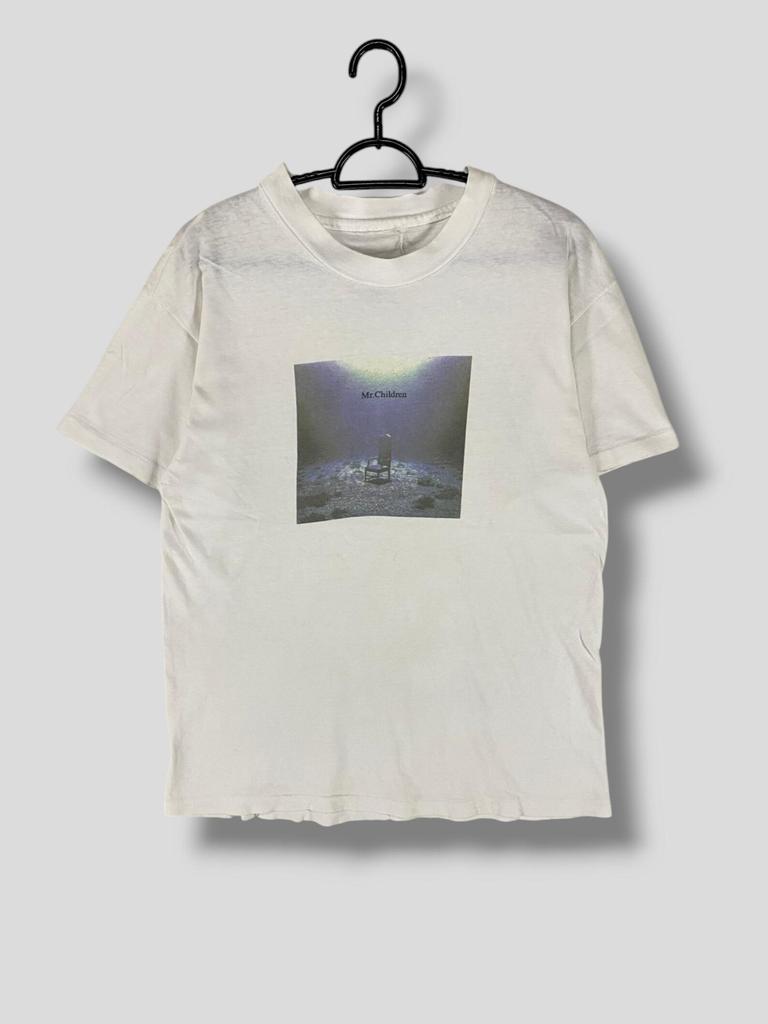 Vintage 90s Mr Children Regress or progress tour T-Shirt Japanese rock band Jpop concert visual kei white single stitch tee Medium