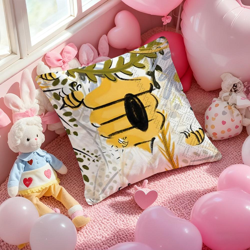 Sunflower Patterns Series Pillow Case Soft Plush Fabric Double-Sided Printed Cushion Cover Warm Winter Sofa Pillow Case