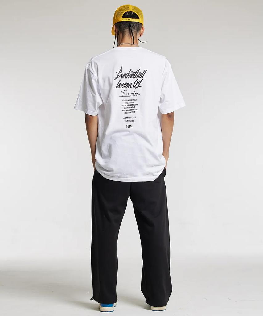 CREAM SODA LAB [2Pack] Quarter Logo Short Sleeve T-Shirt White (Blue) White (Black)