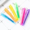10Pcs Colorful Highlighter with Metal Round Keyring Chisel Tip Marker Pen Quick Drying for Scrapbooking Calendar Journal