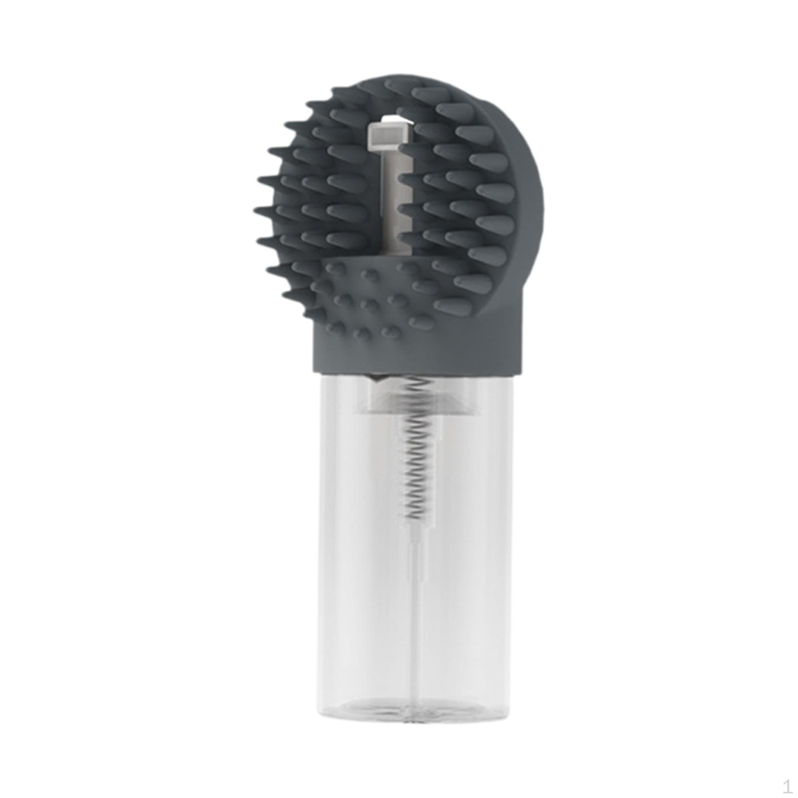 

Dog Shower Foaming Brush Shampoo Foam for Haired Soft Bristles Manual Shedding and Grooming сірий