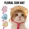 Cute Dog Hat Floral Print Pet Headwear Breathable Pet Photo Prop  Photo Shooting