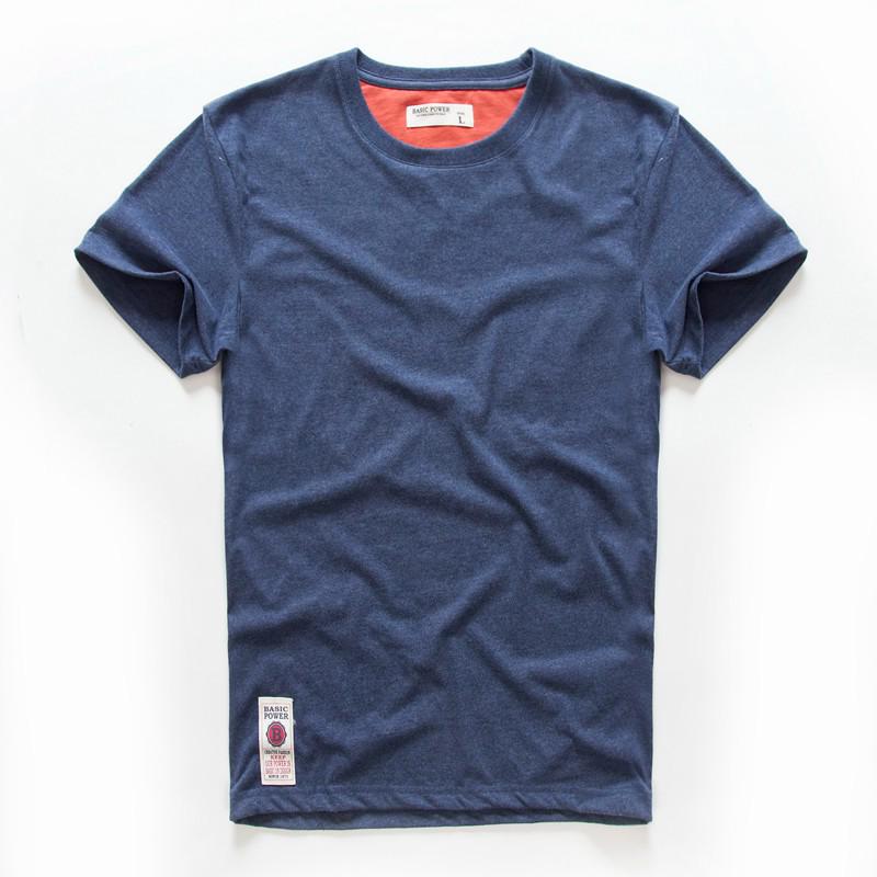 Solid Color Men's Short Sleeve Round Neck T-Shirt, Washed and Brushed, Available in Plus Sizes.