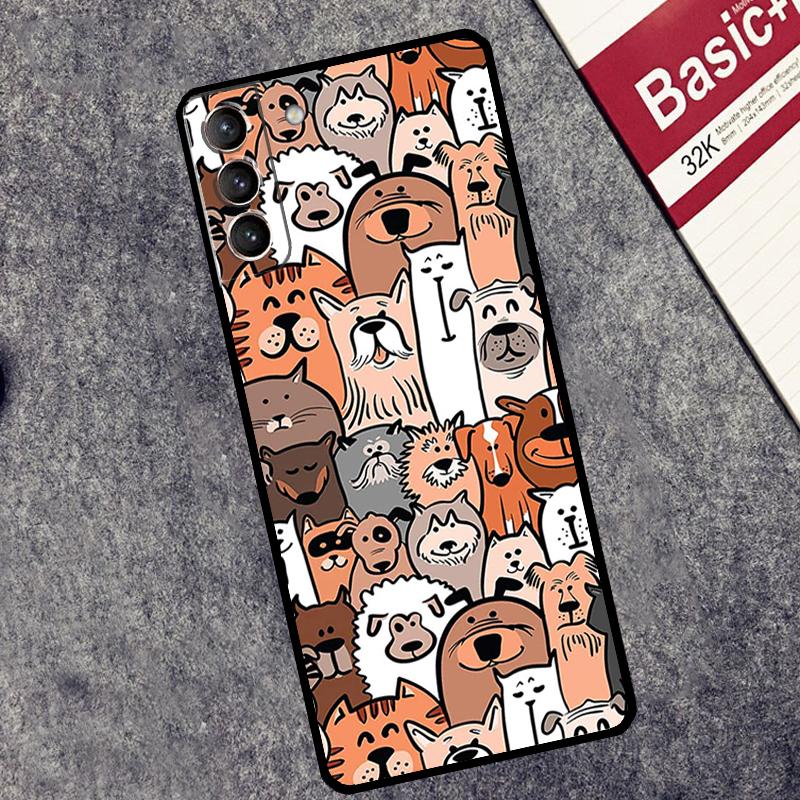 

French Bulldog Beagle Dogs Pattern Cover For Samsung Galaxy S24 Ultra S23 S22 S20 S21 FE S8 S9 S10 Plus Note 10 20 Ultra Case Galaxy S23