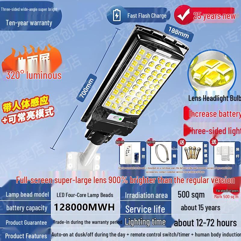 New Solar-Powered Outdoor Courtyard Light: Super Bright, Waterproof, Motion-Activated Street Light