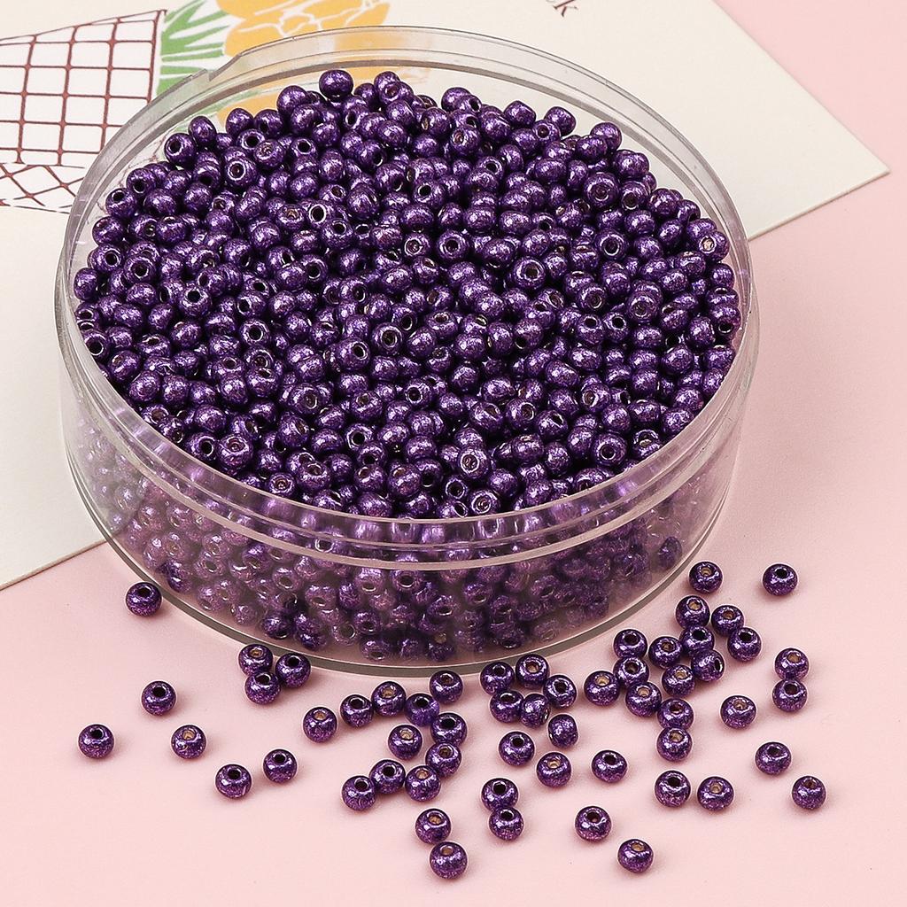 Glas Reisperlen Metall Mineralfarbe Perlen Handgemacht DIY Perlenkette Armband Zubehör Materialien Perlen zur Schmuckherstellung
