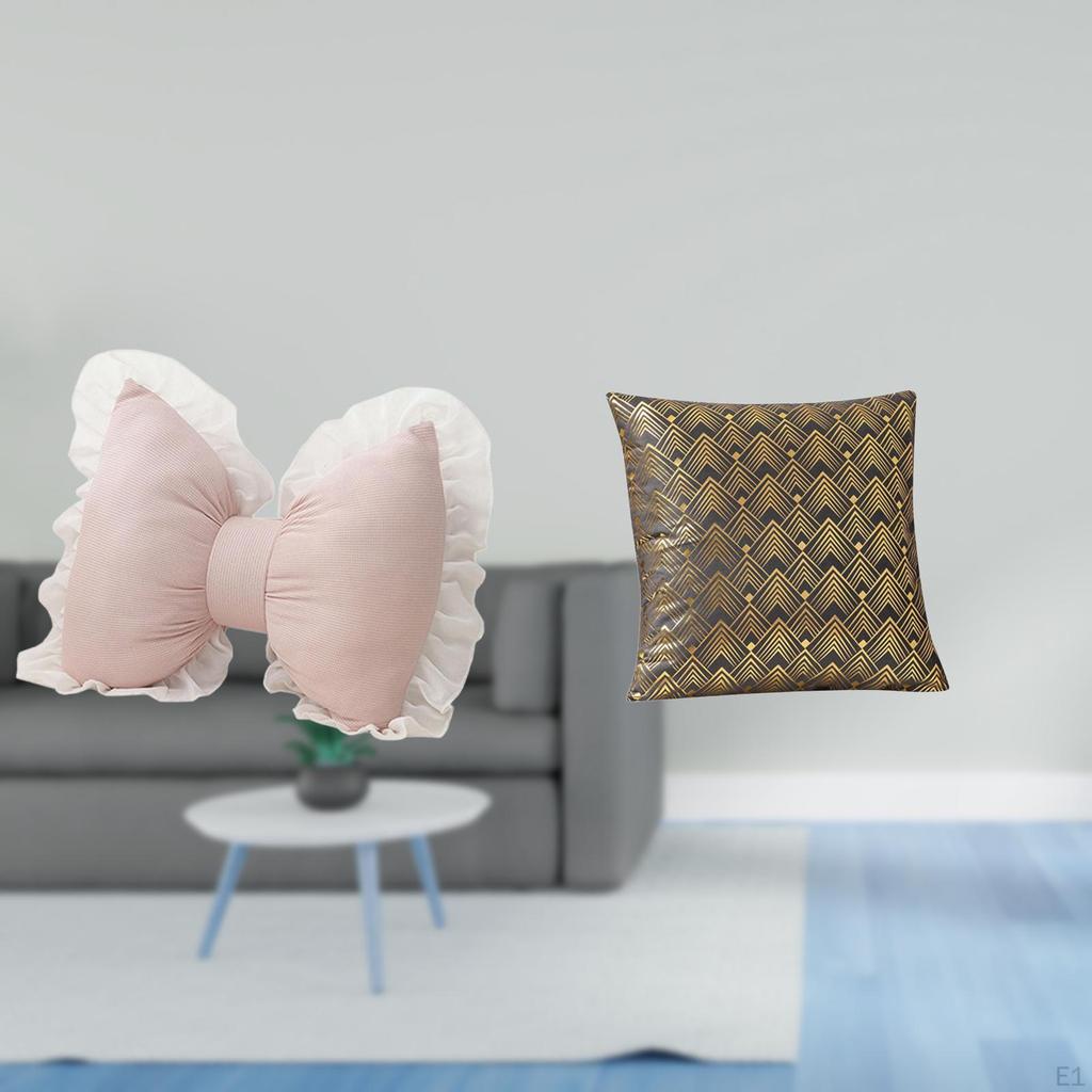 Modern Velvet Bow Cushion Cover for Sofa Bedside Office Chair And Living Room Farmhouse Comfortable