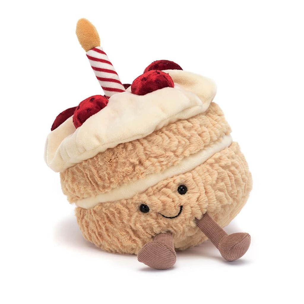 Jellycat Amuseables Geburtstagstorte Plüsch Dessert Stofftier Geburtstagsgeschenk Spielzeug, 6-Zoll Tier,