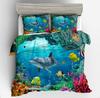3D Digital Printing Underwater World Dolphin Series Quilt Set Three-Piece Set