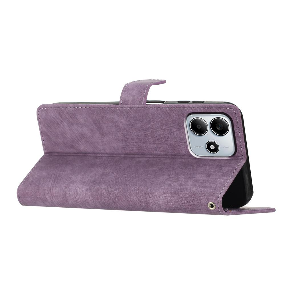 For Xiaomi Redmi Note 14 5G Case with Card Clots Skin-Touch PU Leather Phone Cover Stand