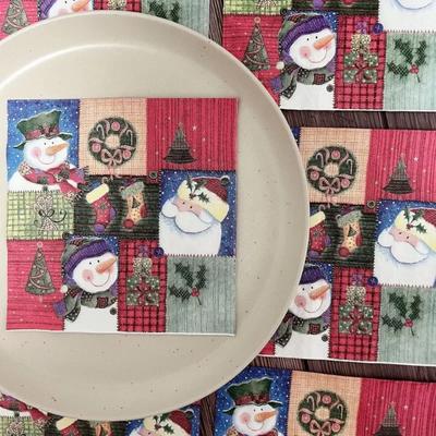 20 adet/paket 33*33cm 2 katlı tek kullanımlık parti peçetesi noel deseni