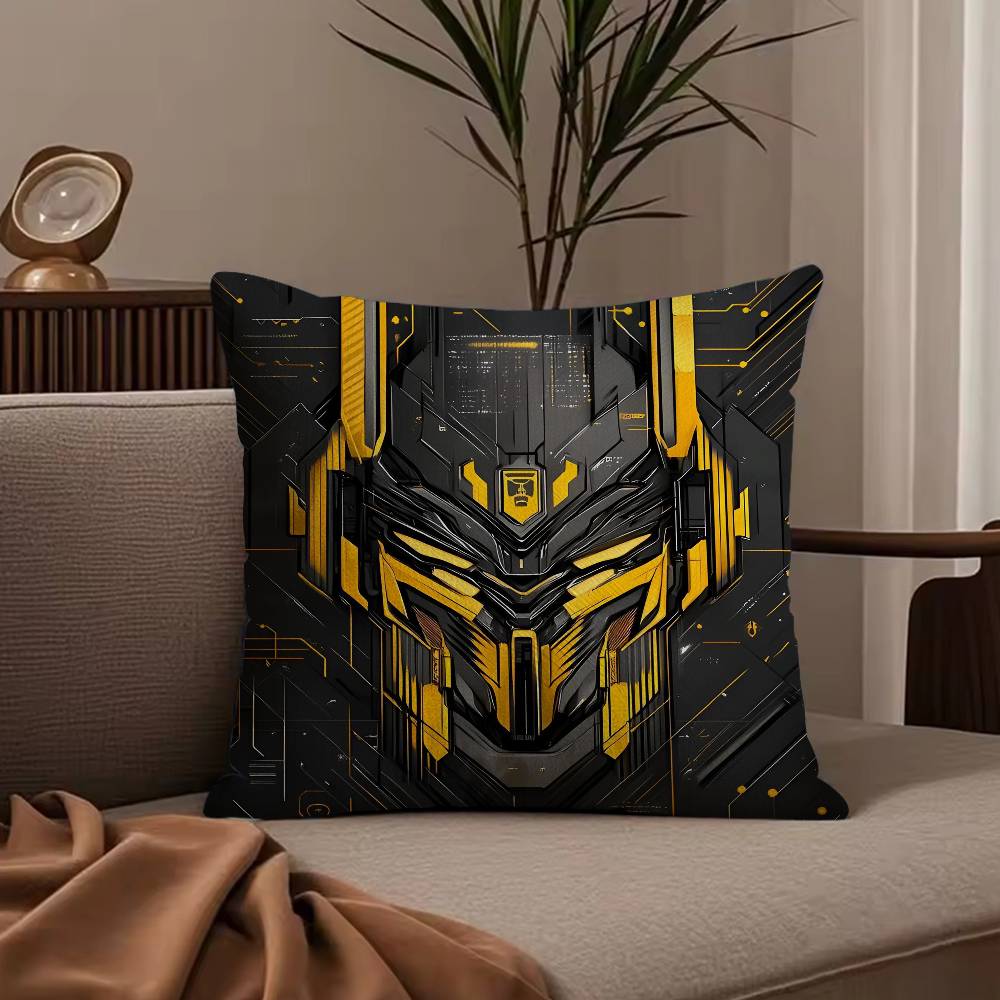 T-Transformer Classic Film Pillow Case Anti-dustmite Pillowcase Invisible Zipper Silky Short Plush Sofa Cushion Cover