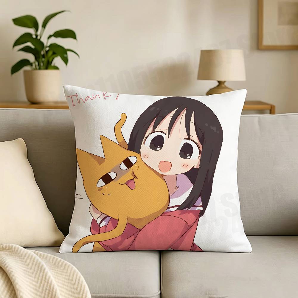 AAzumanga Daioh Cartoon Print Throw Pillow Cover Square Cushion Case for Living Room Bedroom Decor