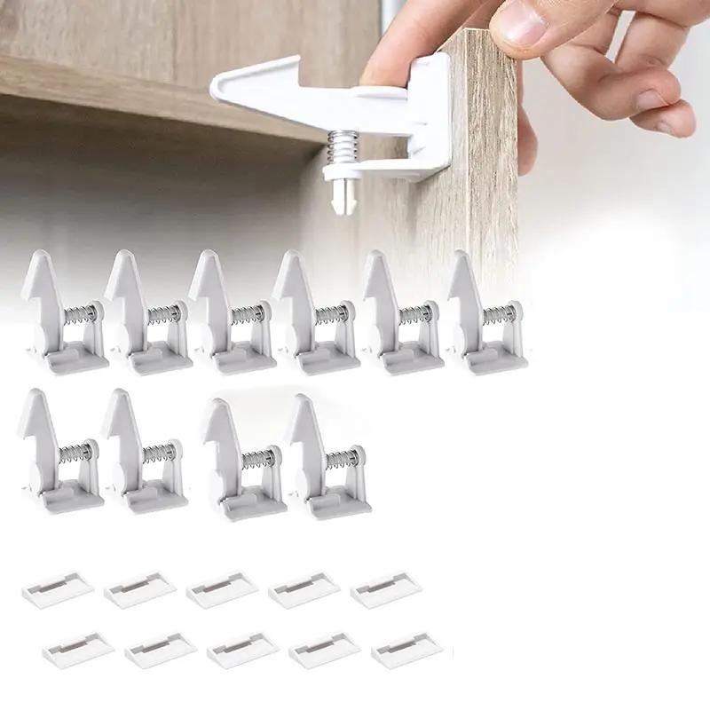 

10 pieces of baby cabinet locks - invisible closet and drawer locks - child safety protection devices - no drilling required