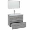 Bathroom Furniture Set Gray Sonoma Particleboard