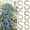 Multicolor Rose Artificial Flower Vine Green Leaves Silk Prtals Simulation Flower Vine Accessories Length 240cm