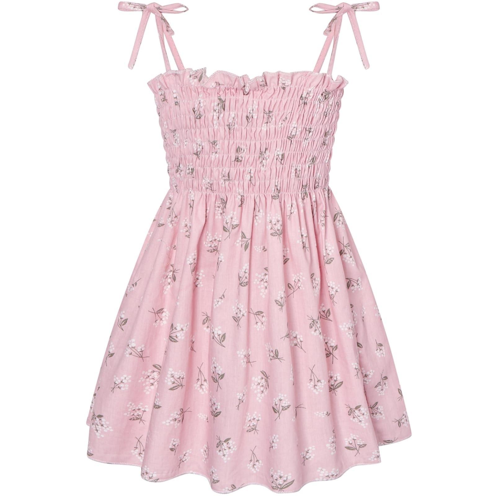 Летнее детское платье Модное тонкое платье для девочек Детское цветочное платье 90