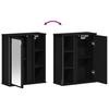 Bathroom Wall Cabinet with Mirror Black Oak Effect 50 x 21 x 60 cm