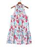 Azura Exchange Tiered Floral Dress with Frill Mock Neck