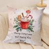 Christmas Pink Gingerbread Cushion Cover Silky Short Plush Invisible Zipper Dustproof Sofa Pillow Case For Home Decor